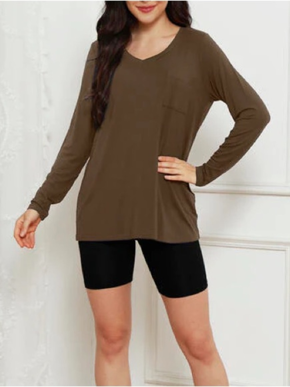 Basic Bae Full Size V-Neck Long Sleeve Top